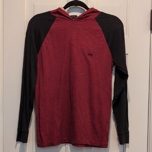 Vans Black/Red Hooded Long Sleeved Tee